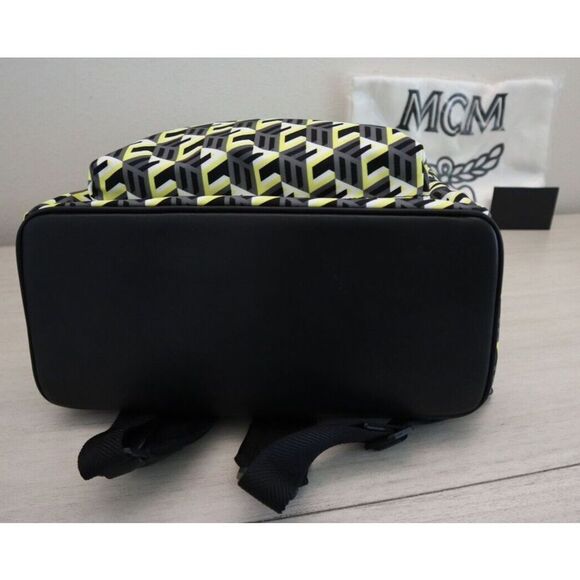 MCM Unisex Medium Size Yellow/Black Cubic Logo Backpack $795 - Picture 9 of 16
